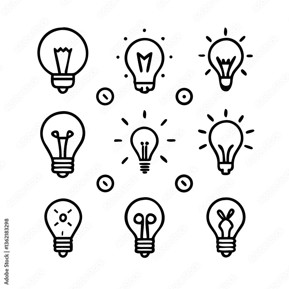 Lightbulb Concept Icons Vector Lightbulb Concept Icons Vector