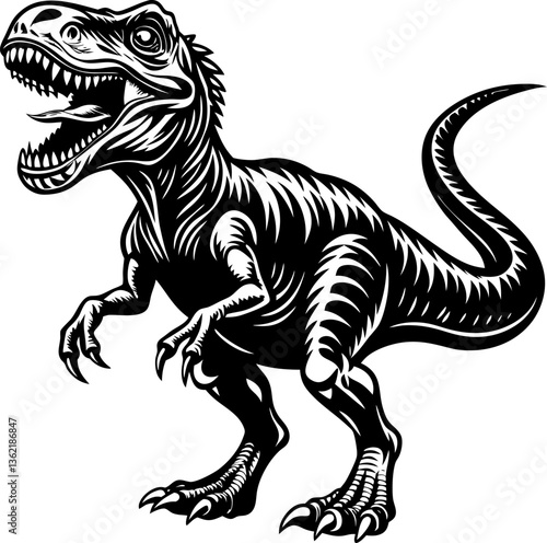 Cute cartoon dinosaur vector illustration with animal-inspired design and playful style