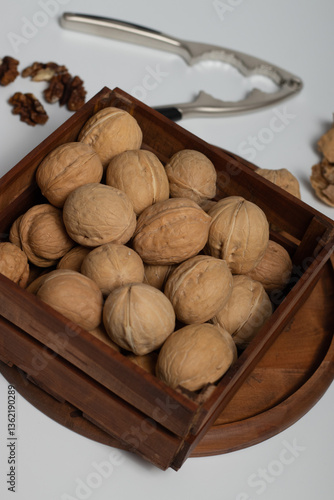 Walnuts and nutcracker