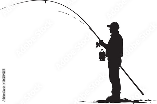 fisherman with fishing rod