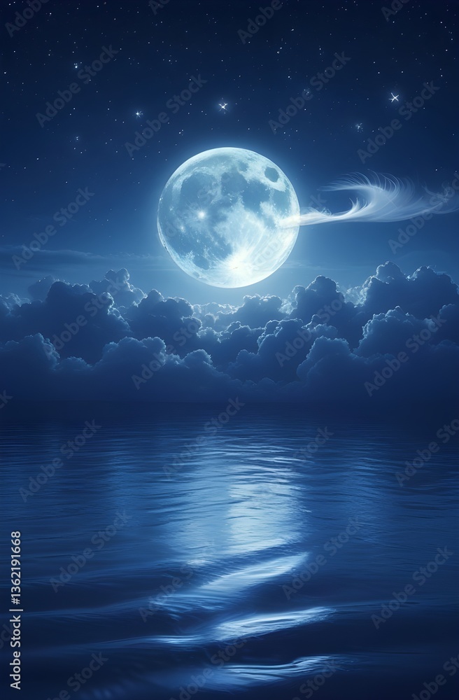 Tranquil Moonlit Sky Mirrored on a Calm Lake Under the Stars Wallpaper Art
Tranquil Moonlit Sky Mirrored on a Calm Lake Under the Stars Wallpaper Art