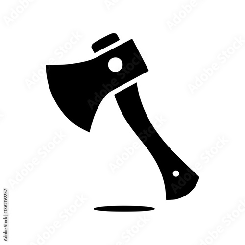 Black axe icon silhouette on white background  