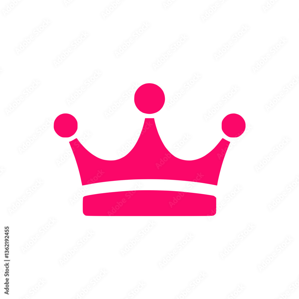 Crown icon in vibrant pink color design Crown icon in vibrant pink color design