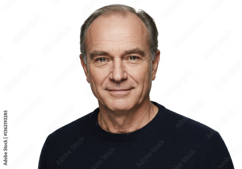 Obraz premium Portrait of handsome mature man isolated on White background
