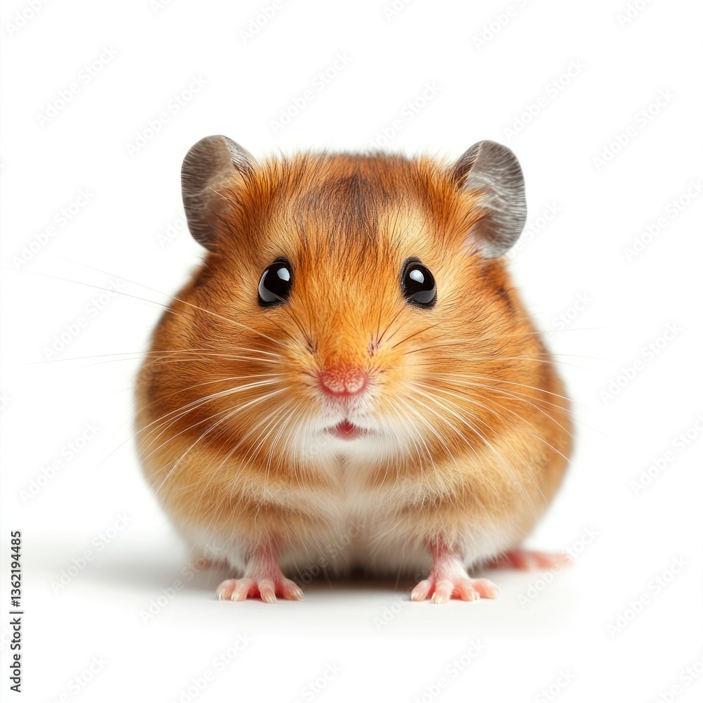Cute Hamster Portrait with Curious Expression on White Background Studio Shot Cute Hamster Portrait with Curious Expression on White Background Studio Shot