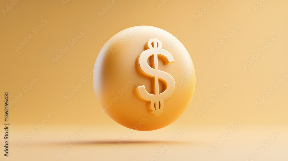 Golden Dollar Symbol: A 3D rendered image of a golden egg bearing the symbol of the dollar, against a soft, inviting backdrop, symbolizing wealth and financial growth. Golden Dollar Symbol: A 3D rendered image of a golden egg bearing the symbol of the dollar, against a soft, inviting backdrop, symbolizing wealth and financial growth.
