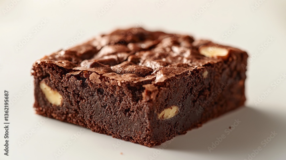A Decadent Square of Chocolate Brownie with Nuts: A Sweet Treat for the Soul A Decadent Square of Chocolate Brownie with Nuts: A Sweet Treat for the Soul