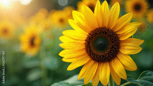 Vibrant Close-Up of a Sunflower Isolated on Transparent Background for Marketing, Gardening Blogs, and Eco-Friendly Promotions