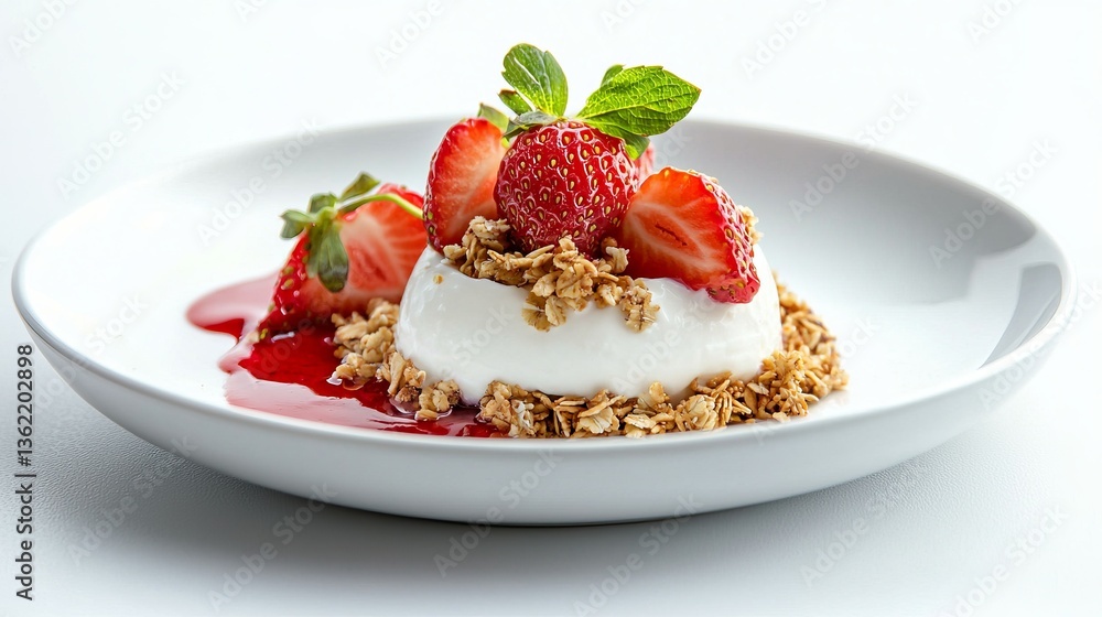 A Delectable Delight: Yogurt Parfait with Fresh Strawberries and Granola A Delectable Delight: Yogurt Parfait with Fresh Strawberries and Granola