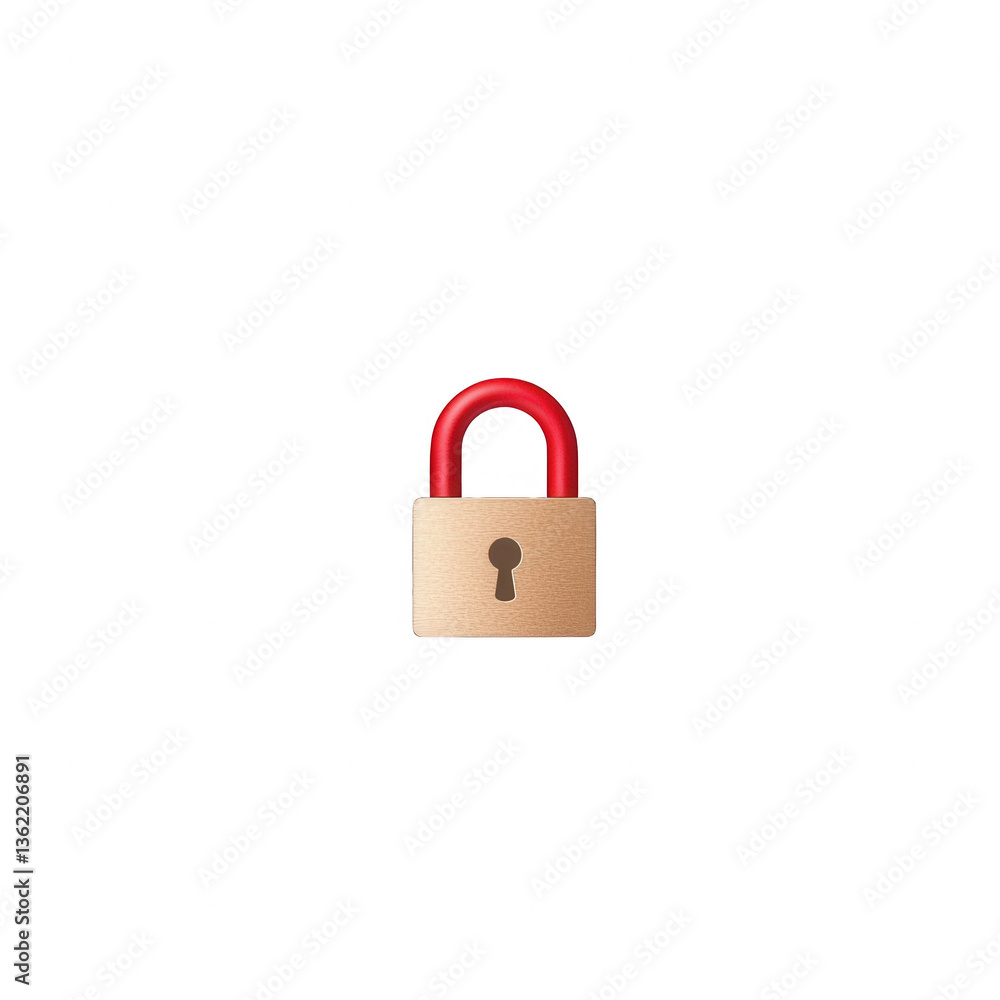 A simple illustration of a padlock, symbolizing security and protection. The design features a gold and red color scheme against a clean white background. A simple illustration of a padlock, symbolizing security and protection. The design features a gold and red color scheme against a clean white background.