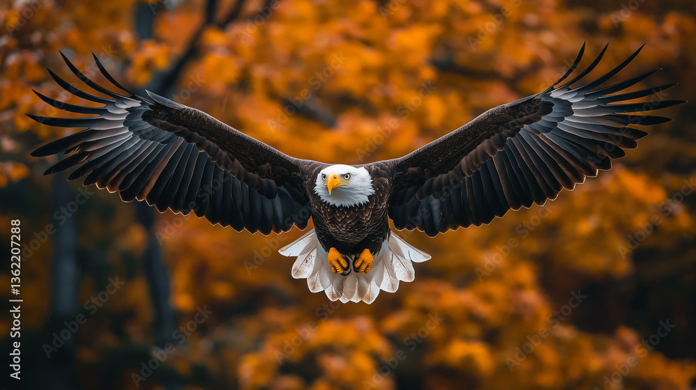 Obraz premium american bald eagle, eagle with wings spread
