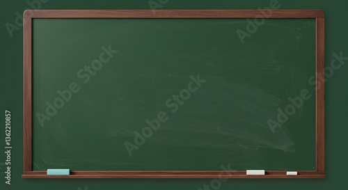 blank blackboard green board, back to school, green chalkboard with frame, Education concepts. green background, green background, a blank green chalkboard, room, wall, interior, floor, space,a blank 