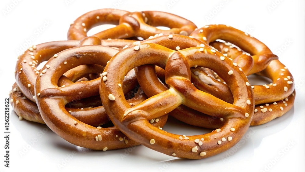 A Delicious Pile of Golden Brown Pretzels Sprinkled with Salt A Delicious Pile of Golden Brown Pretzels Sprinkled with Salt