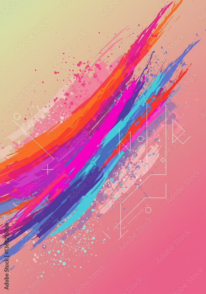 Vibrant paint strokes abstract art warm color palette. AI Generated Vibrant paint strokes abstract art warm color palette. AI Generated