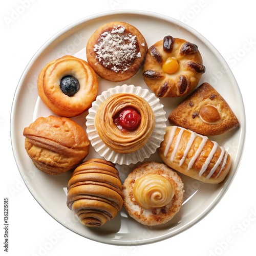 Wallpaper Mural Assorted Delicious Pastries and Sweet Breads on a White Plate Torontodigital.ca