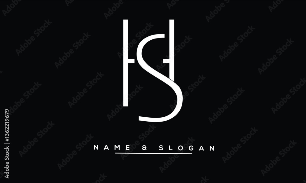 Obraz premium SH, HS Abstract Letters Logo Monogram