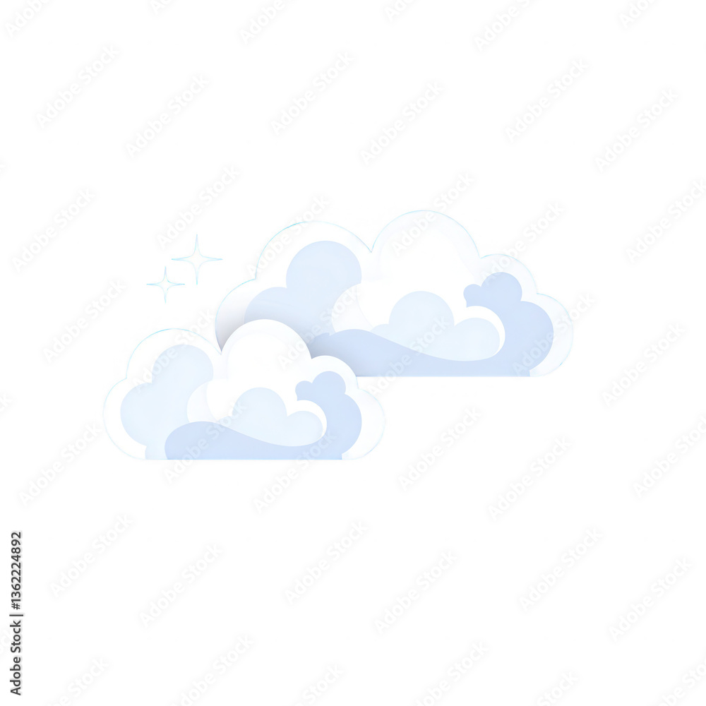 Fluffy white clouds with a touch of sparkle, set against a transparent background. Ideal for designs needing a soft and serene touch, perfect for various creative projects. Fluffy white clouds with a touch of sparkle, set against a transparent background. Ideal for designs needing a soft and serene touch, perfect for various creative projects.