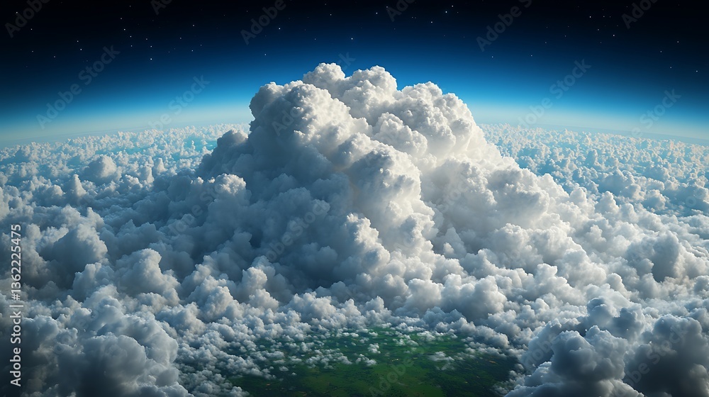 Naklejka premium Cloud View from Above Earth