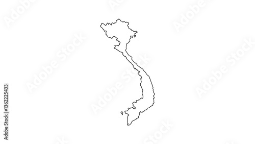 Vietnam Map Outline Vector