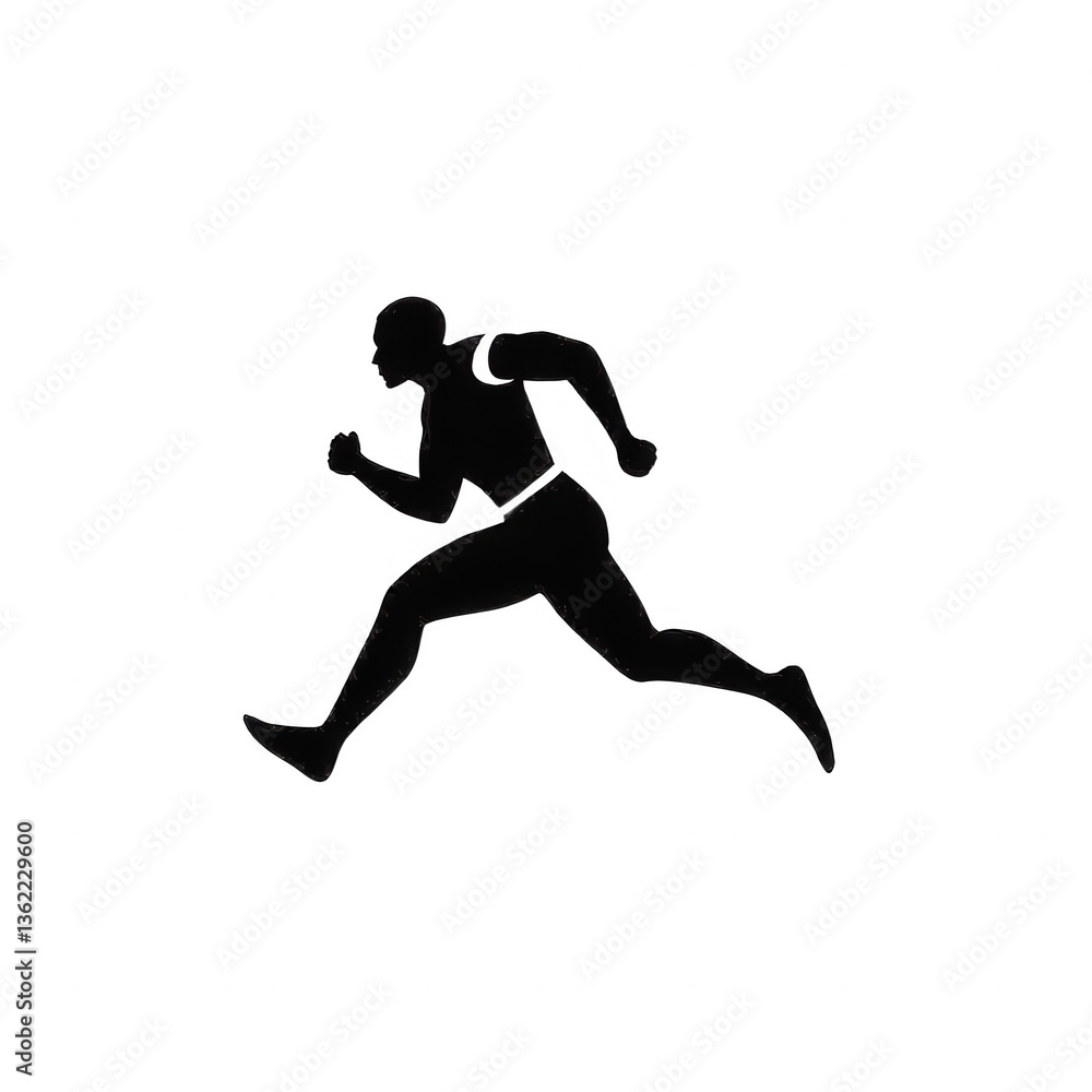 Silhouette of a runner in motion, showcasing agility and speed, perfect for sports themes or fitness promotions. Silhouette of a runner in motion, showcasing agility and speed, perfect for sports themes or fitness promotions.