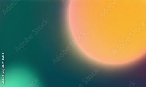 Abstract Gradient Background, Teal, Orange, Soft, Blurred, Light, Glow, Circle, Design, Texture