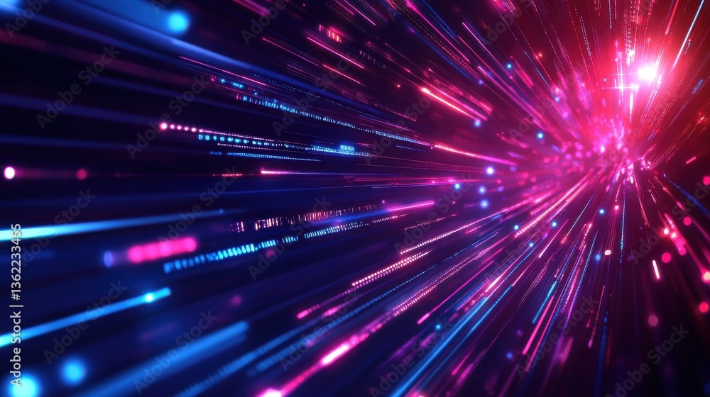 Fototapeta premium Future technology line background and light effect, cyberpunk style background material with a sense of technology illustration