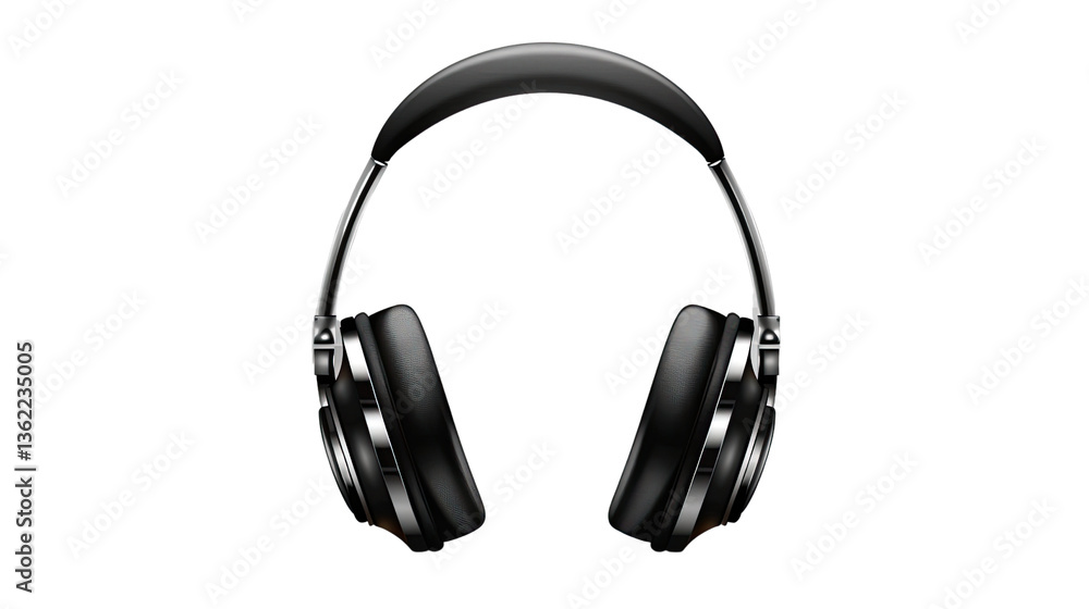 Fototapeta premium The Sound of Elegance: Capturing the sleek design and pristine presentation of headphones that showcase technology and comfort. A close-up perspective.