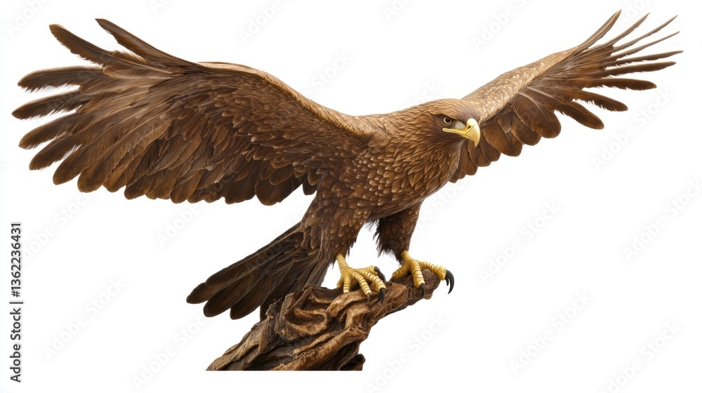 Obraz premium Eagle soaring through air