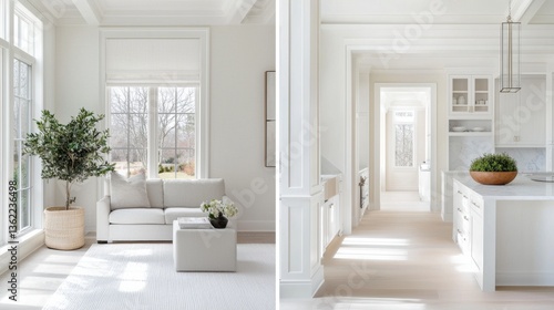 Wallpaper Mural A split image of a home interior before and after remodeling, revealing the striking difference in design and decor. Torontodigital.ca