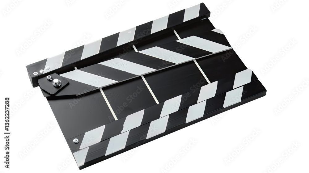 Fototapeta premium Clapperboard Icon: A professional clapperboard rests, symbolizing filmmaking.