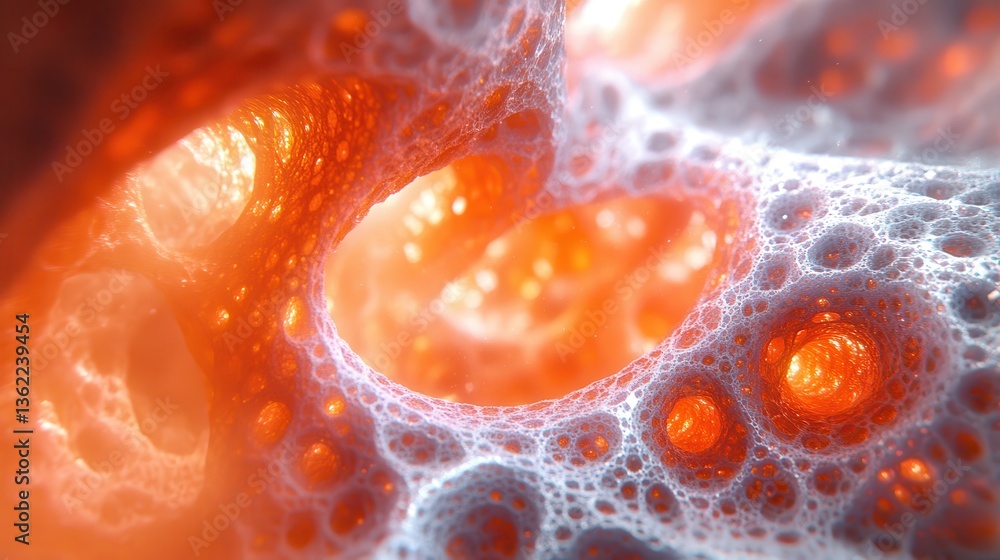 An artistic abstract depiction of interconnected cellular organic structures An artistic abstract depiction of interconnected cellular organic structures