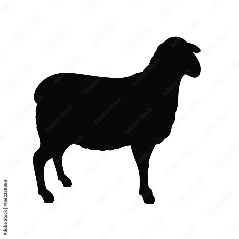 Dark Sheep Silhouette Isolated Image Dark Sheep Silhouette Isolated Image