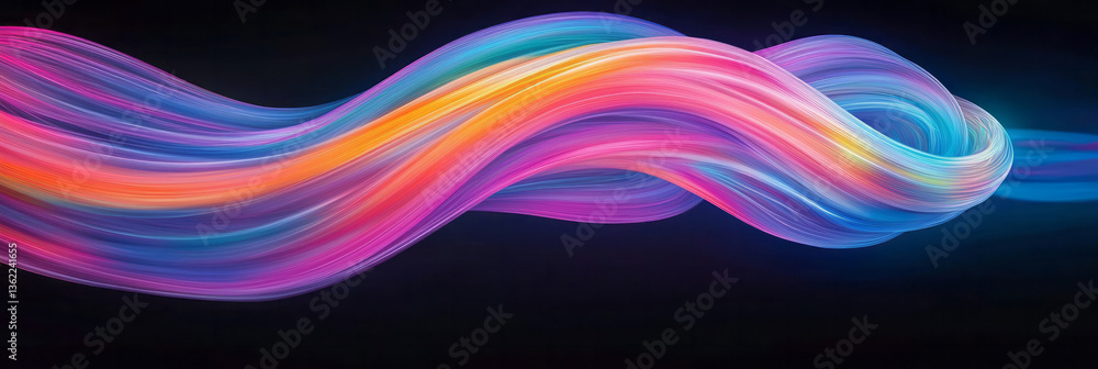 A vibrant, dynamic composition showcasing abstract trails of multicolored light energetically A vibrant, dynamic composition showcasing abstract trails of multicolored light energetically