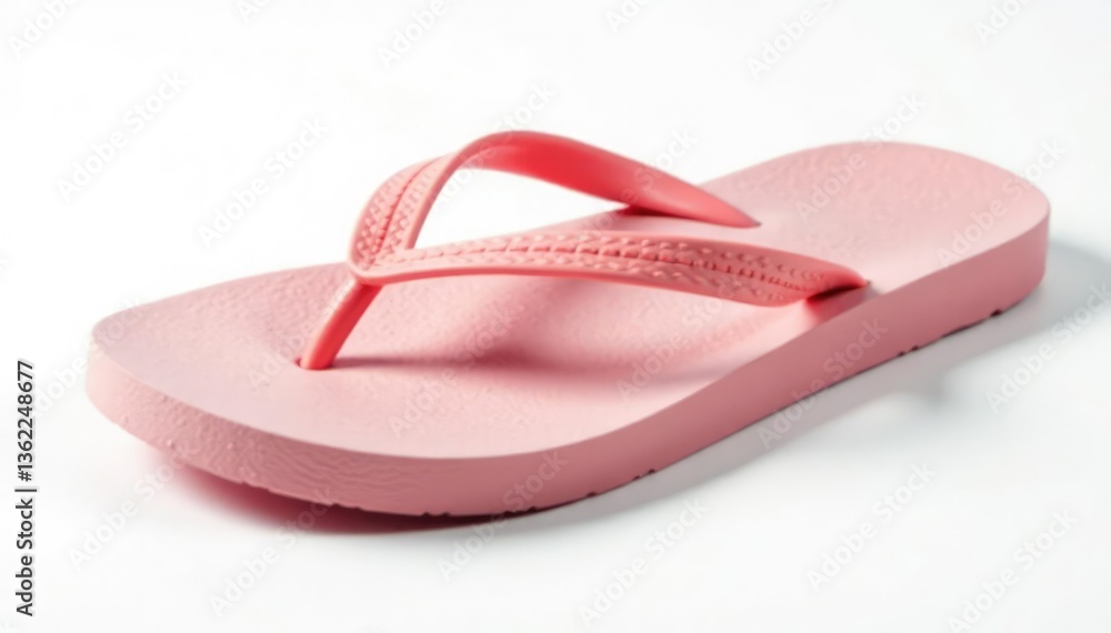 A single flip-flop isolated on white background , fashion, white background, red A single flip-flop isolated on white background , fashion, white background, red