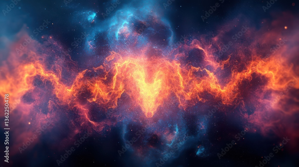 Cosmic Nebula: A fiery dance of celestial energy Cosmic Nebula: A fiery dance of celestial energy
