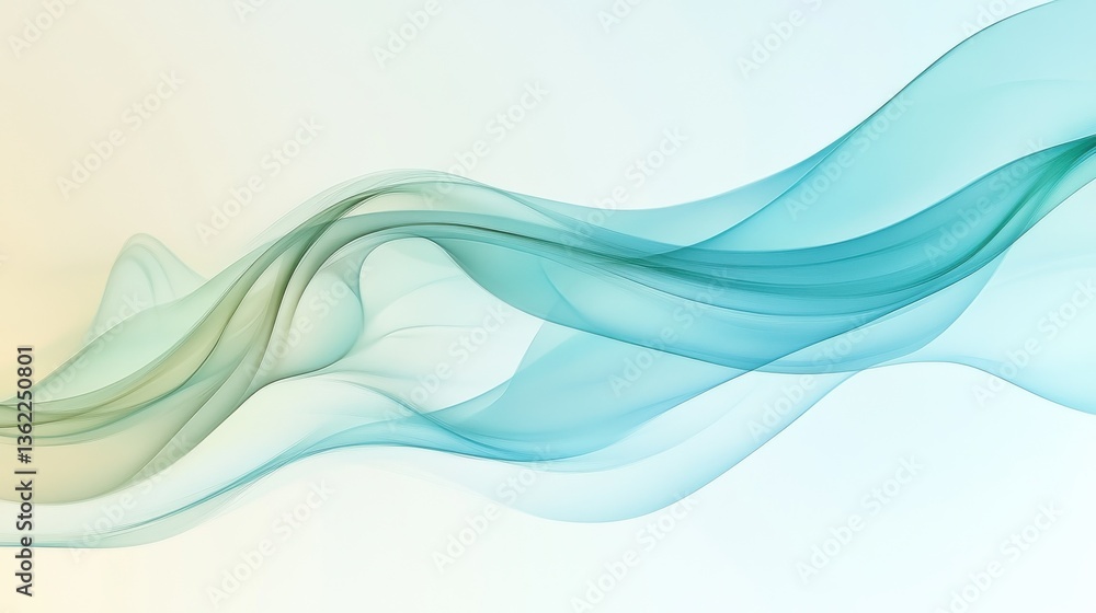 Fototapeta premium Abstract digital art piece that appears to be blue green smoke illustration