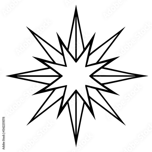 Unique blazing star vector graphic, perfect for digital designs, logos, and more.