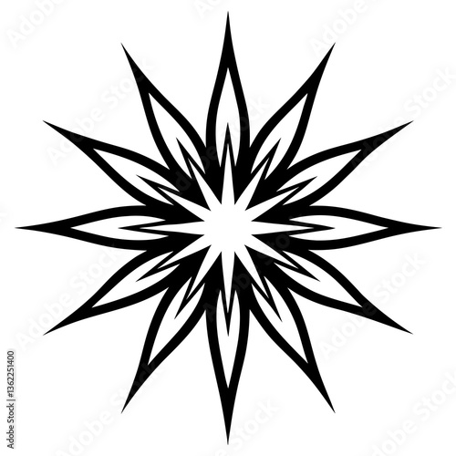 Unique blazing star vector graphic, perfect for digital designs, logos, and more.