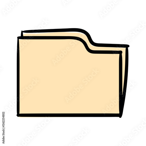 Folder. A simple vector hand-drawn icon for the design of a website, application, flyer. Illustration isolated on white background