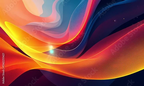 Abstract Colorful Swirls, Vibrant Hues, Dynamic Curves, Fluid Art