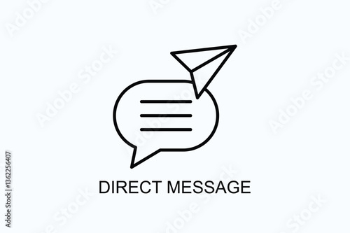 Direct Message Icon Or Logo Isolated Illustration
