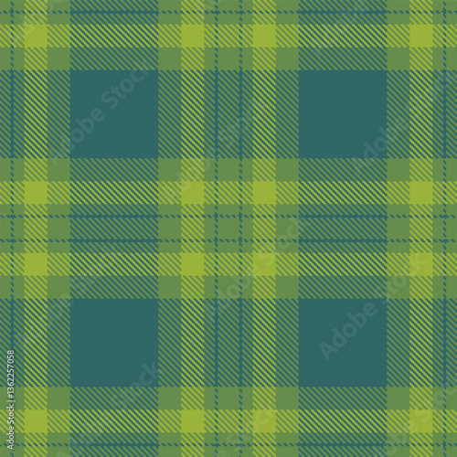 Neon Drab Green and Dusty Dark Aqua Seamless Tartan Textile Design