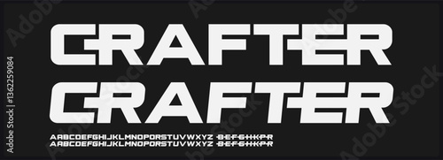 Modern tech bold vector font. Alphabet with uppercase modern and future style. Regular and italic uppercase with variation. 