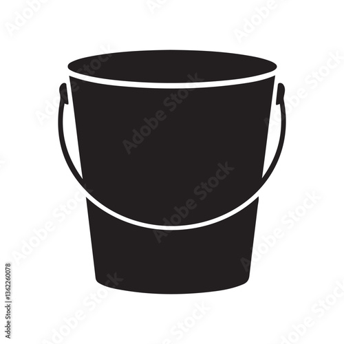 black bucket with a bucket