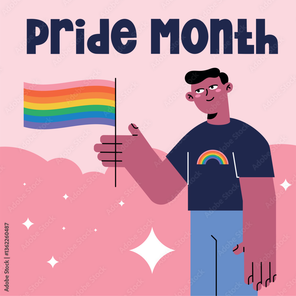 Obraz premium Pride Month People Celebration - Illustration - Flyer