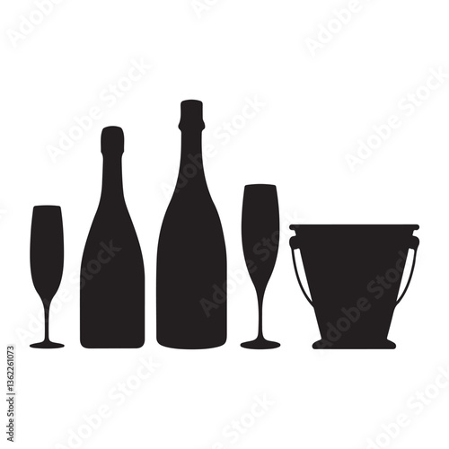 wine bottle and glass