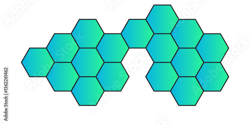 Geometric Hexagonal Pattern Design. Modern Honeycomb Structure Illustration. Tessellated Hexagonal Shape Concept and Futuristic Honeycomb Geometry. Abstract Polygonal Network Design.