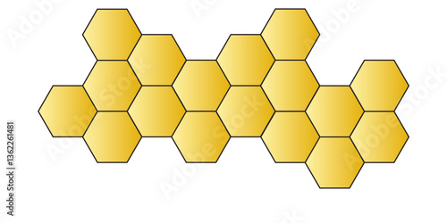 Geometric Hexagonal Pattern Design. Modern Honeycomb Structure Illustration. Tessellated Hexagonal Shape Concept and Futuristic Honeycomb Geometry. Abstract Polygonal Network Design.