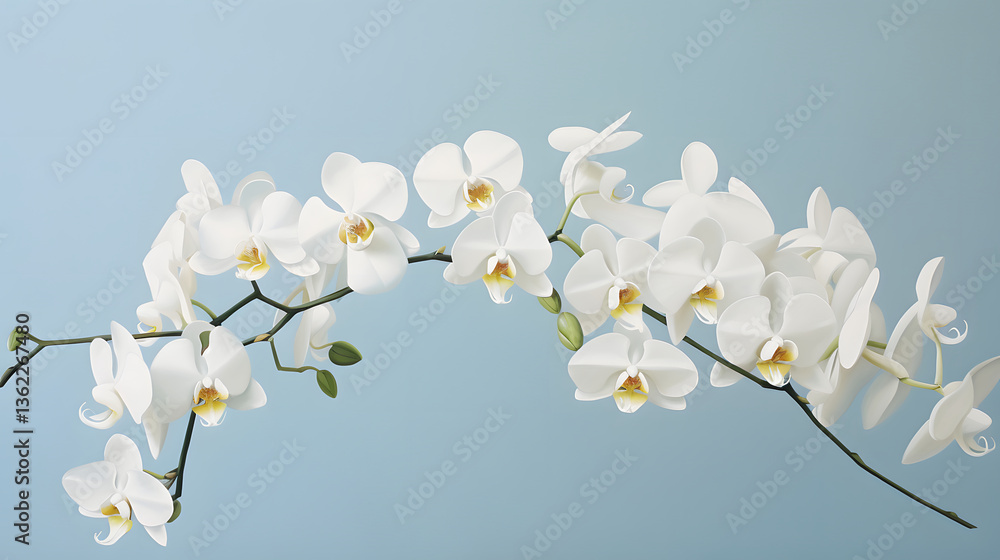 Fototapeta premium Thick brush strokes impressionistic flower orchid background poster decorative painting 