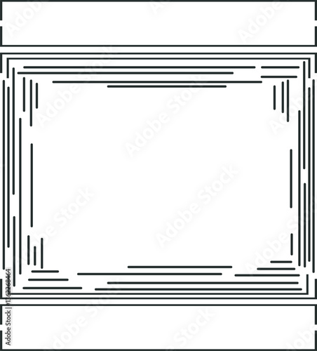Straight lines are connected into brackets and form a frame in the middle